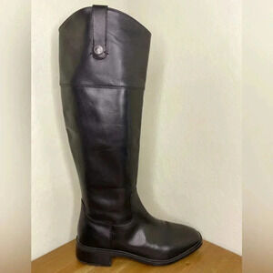 NEW Sam Edelman Drina Black Leather Riding Equestrian Boots Women's Size 8.5